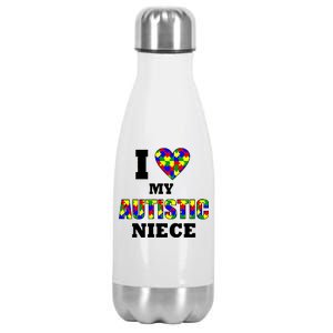 I Love My Autistic Niece Autism Stainless Steel Insulated Water Bottle