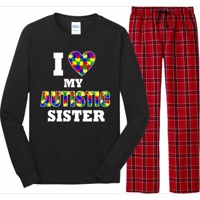 I Love My Autistic Sister Autism Long Sleeve Pajama Set