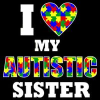 I Love My Autistic Sister Autism Women's V-Neck T-Shirt