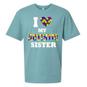 I Love My Autistic Sister Autism Sueded Cloud Jersey T-Shirt