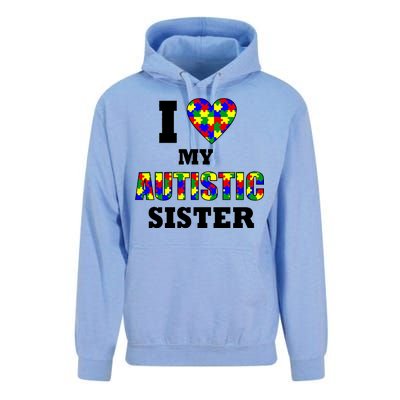 I Love My Autistic Sister Autism Unisex Surf Hoodie