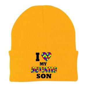 I Love My Autistic Son Autism Knit Cap Winter Beanie