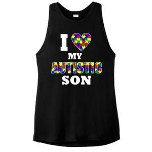 I Love My Autistic Son Autism Ladies PosiCharge Tri-Blend Wicking Tank