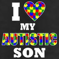 I Love My Autistic Son Autism 7 Panel Mesh Trucker Snapback Hat