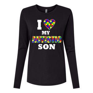 I Love My Autistic Son Autism Womens Cotton Relaxed Long Sleeve T-Shirt