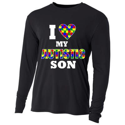I Love My Autistic Son Autism Cooling Performance Long Sleeve Crew