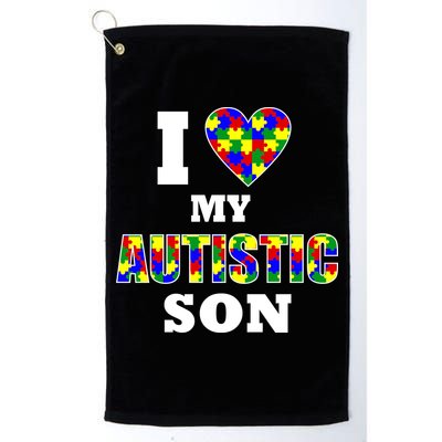 I Love My Autistic Son Autism Golf Towel