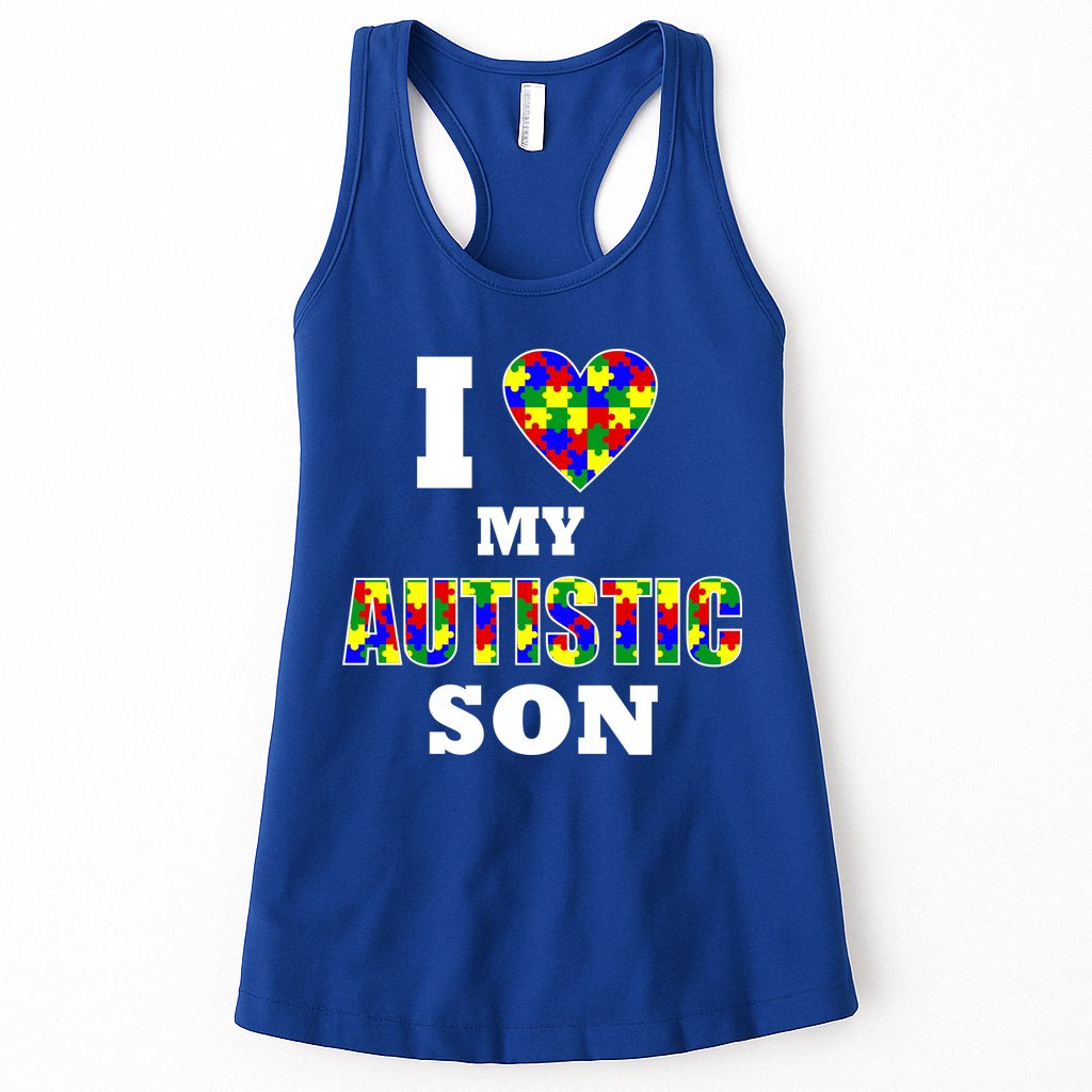 I Love My Autistic Son Autism Womens Tank Top