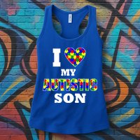 I Love My Autistic Son Autism Womens Tank Top