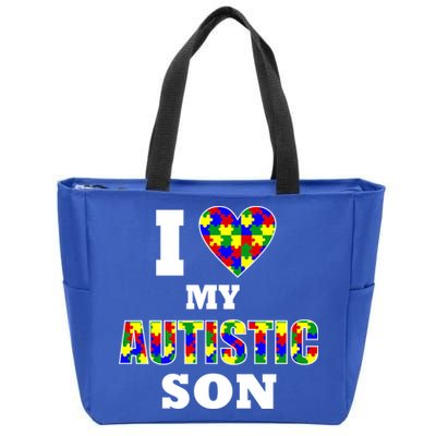 I Love My Autistic Son Autism Zip Tote Bag
