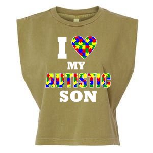 I Love My Autistic Son Autism Garment-Dyed Women's Muscle Tee