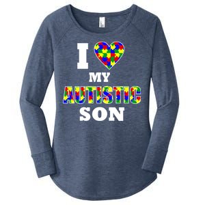 I Love My Autistic Son Autism Women's Perfect Tri Tunic Long Sleeve Shirt