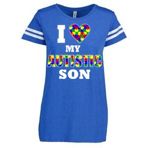 I Love My Autistic Son Autism Enza Ladies Jersey Football T-Shirt