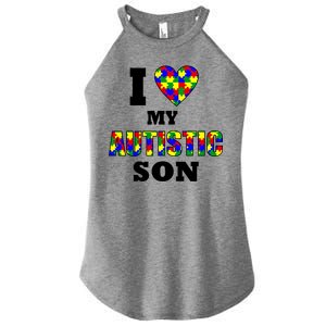 I Love My Autistic Son Autism Women's Perfect Tri Rocker Tank