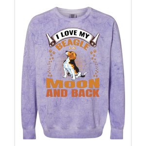 I Love My Beagle To The Moon and Back Colorblast Crewneck Sweatshirt