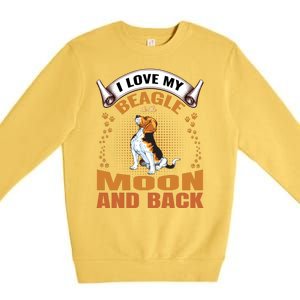 I Love My Beagle To The Moon and Back Premium Crewneck Sweatshirt