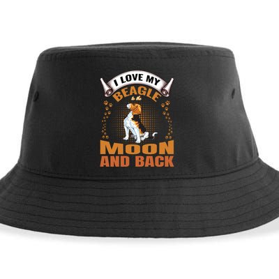 I Love My Beagle To The Moon and Back Sustainable Bucket Hat