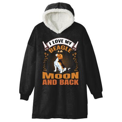 I Love My Beagle To The Moon and Back Hooded Wearable Blanket