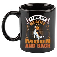 I Love My Beagle To The Moon and Back 11oz C Handle Ceramic Mug
