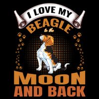 I Love My Beagle To The Moon and Back Drawstring Bag