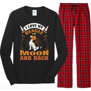 I Love My Beagle To The Moon and Back Long Sleeve Pajama Set