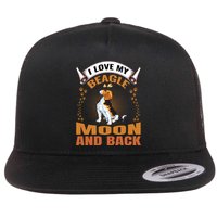 I Love My Beagle To The Moon and Back Flat Bill Trucker Hat