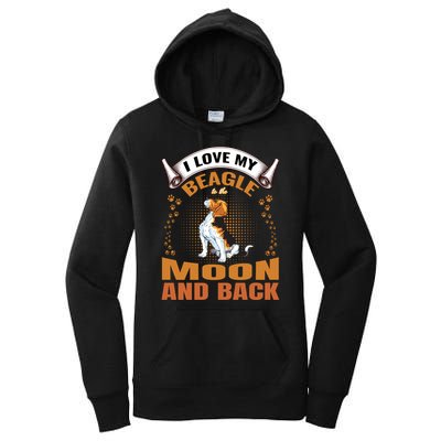 I Love My Beagle To The Moon and Back Women's Pullover Hoodie