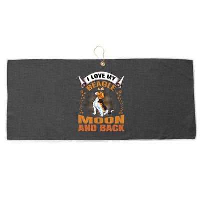 I Love My Beagle To The Moon and Back Large Microfiber Waffle Golf Towel