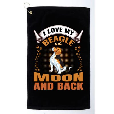 I Love My Beagle To The Moon and Back Golf Towel