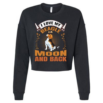 I Love My Beagle To The Moon and Back Cropped Pullover Crew