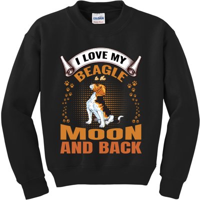I Love My Beagle To The Moon and Back Kids Sweatshirt