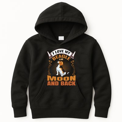 I Love My Beagle To The Moon and Back Kids Hoodie