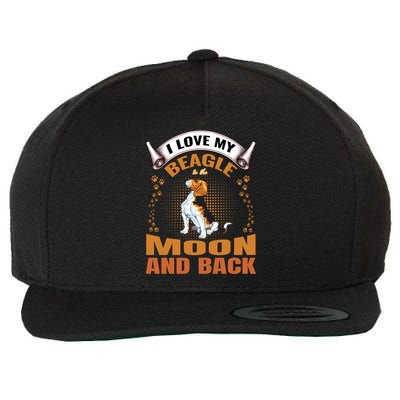 I Love My Beagle To The Moon and Back Wool Snapback Cap