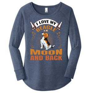 I Love My Beagle To The Moon and Back Women's Perfect Tri Tunic Long Sleeve Shirt