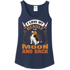 I Love My Beagle To The Moon and Back Ladies Essential Tank