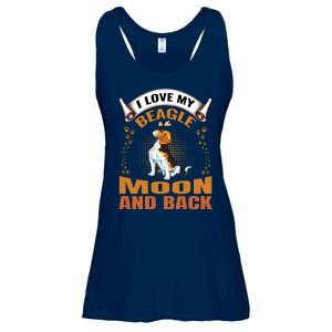 I Love My Beagle To The Moon and Back Ladies Essential Flowy Tank