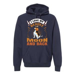 I Love My Beagle To The Moon and Back Premium Hoodie