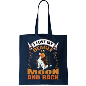 I Love My Beagle To The Moon and Back Tote Bag