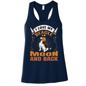 I Love My Beagle To The Moon and Back Women's Racerback Tank