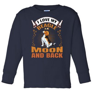 I Love My Beagle To The Moon and Back Toddler Long Sleeve Shirt