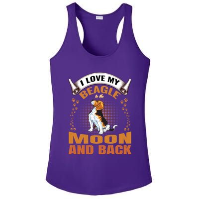 I Love My Beagle To The Moon and Back Ladies PosiCharge Competitor Racerback Tank