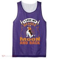 I Love My Beagle To The Moon and Back Mesh Reversible Basketball Jersey Tank