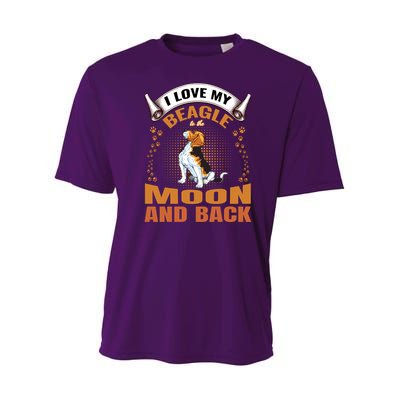 I Love My Beagle To The Moon and Back Youth Performance Sprint T-Shirt