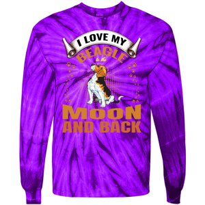 I Love My Beagle To The Moon and Back Tie-Dye Long Sleeve Shirt