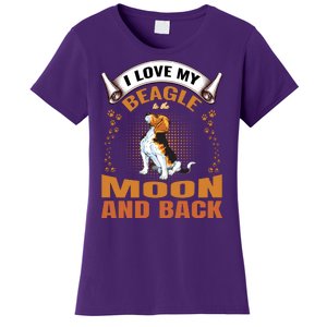 I Love My Beagle To The Moon and Back Women's T-Shirt