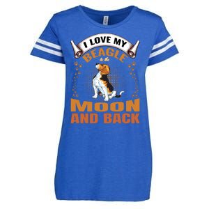 I Love My Beagle To The Moon and Back Enza Ladies Jersey Football T-Shirt