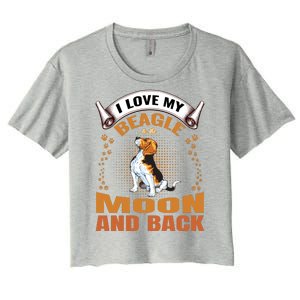 I Love My Beagle To The Moon and Back Women's Crop Top Tee