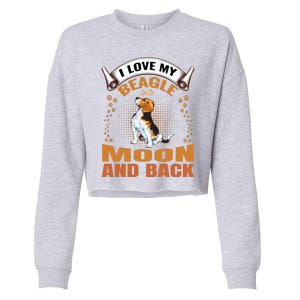 I Love My Beagle To The Moon and Back Cropped Pullover Crew