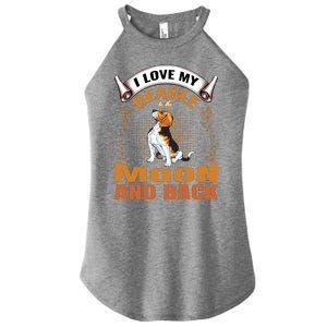 I Love My Beagle To The Moon and Back Women's Perfect Tri Rocker Tank