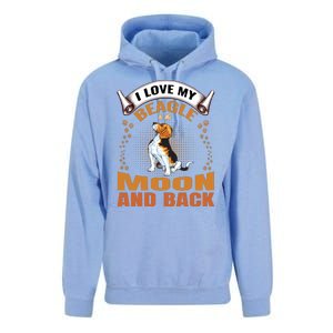 I Love My Beagle To The Moon and Back Unisex Surf Hoodie